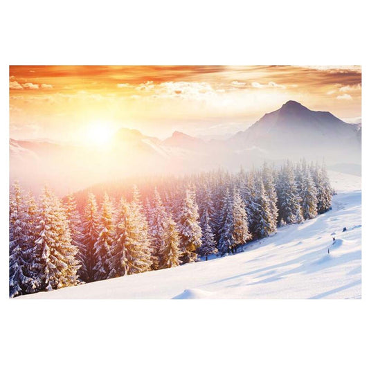 500 Piece Wooden Jigsaw Puzzle for Adults Scenery Puzzle Toy Decoration; Snowfield Pinewood