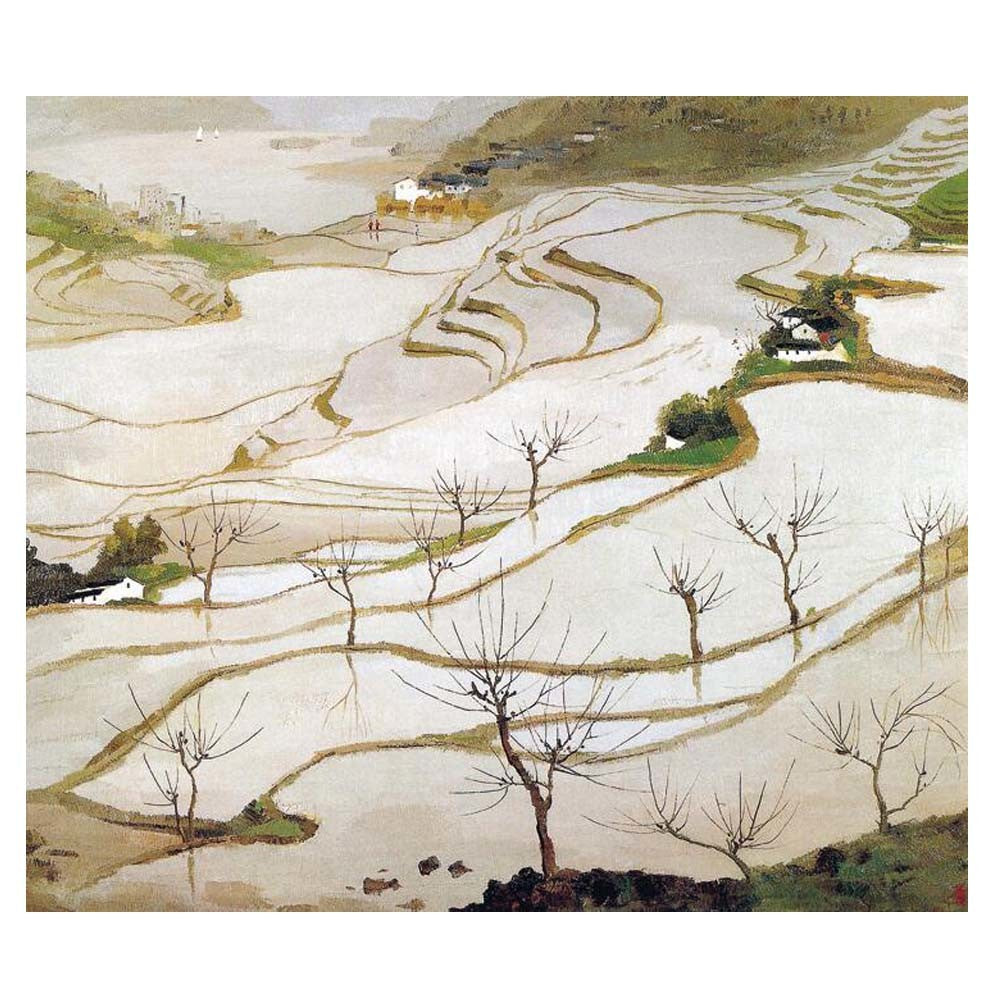 500 Piece Wooden Jigsaw Puzzle for Adults Chinese Landscape Puzzle Toy Decoration; Terraced Fields