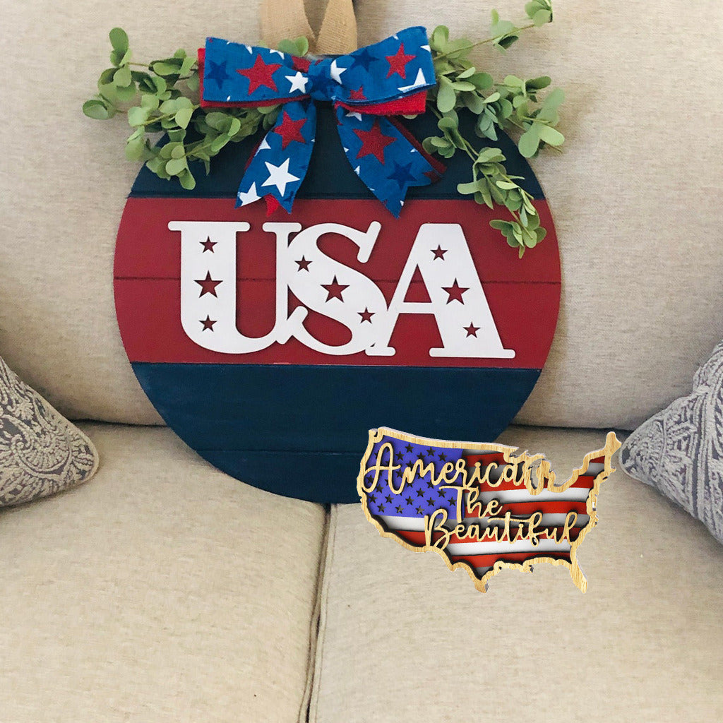 American Independence Day Wooden Crafts, Creative Home Decor 4th Of July Party Flag Desktop Decoration