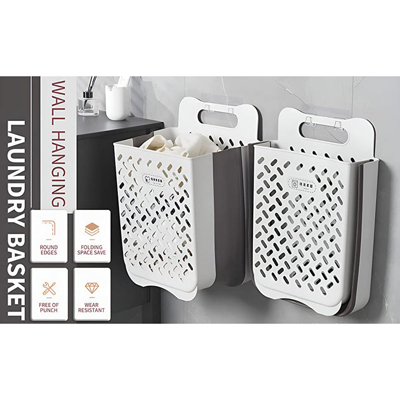 Collapsible Hanging Laundry Basket with Carry Handle