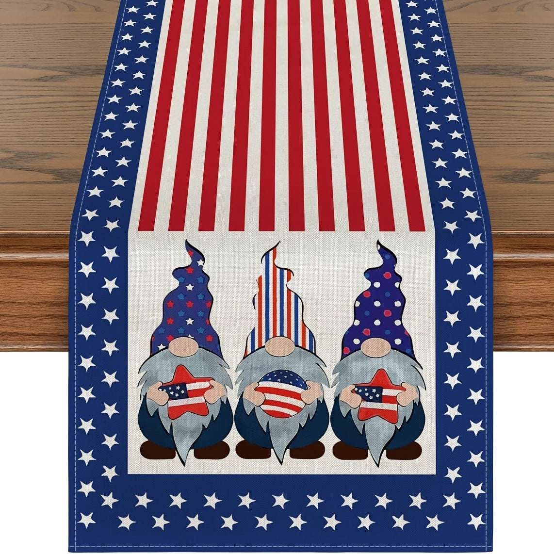 Independence Day Table Runner; 4th Of July Patriotic Memorial Day Stripes Stars Pattern Table Runner; Independence Day Tabletop Decorations; Home Decor; For Party Decor