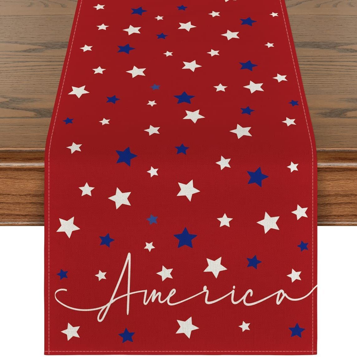 Independence Day Table Runner; 4th Of July Patriotic Memorial Day Stripes Stars Pattern Table Runner; Independence Day Tabletop Decorations; Home Decor; For Party Decor