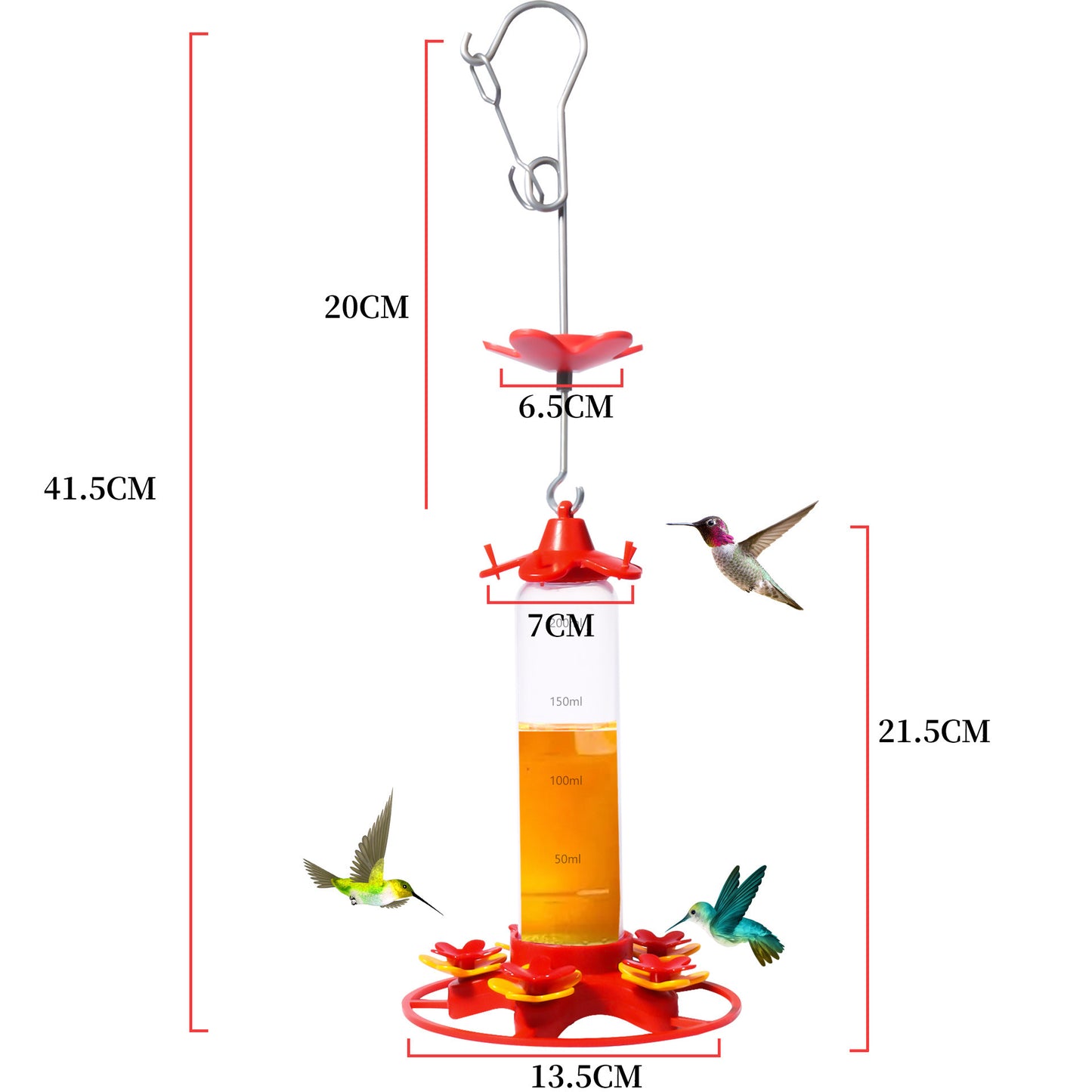 1pc Hummingbird feeder for outdoor decor; hanging bird feeder