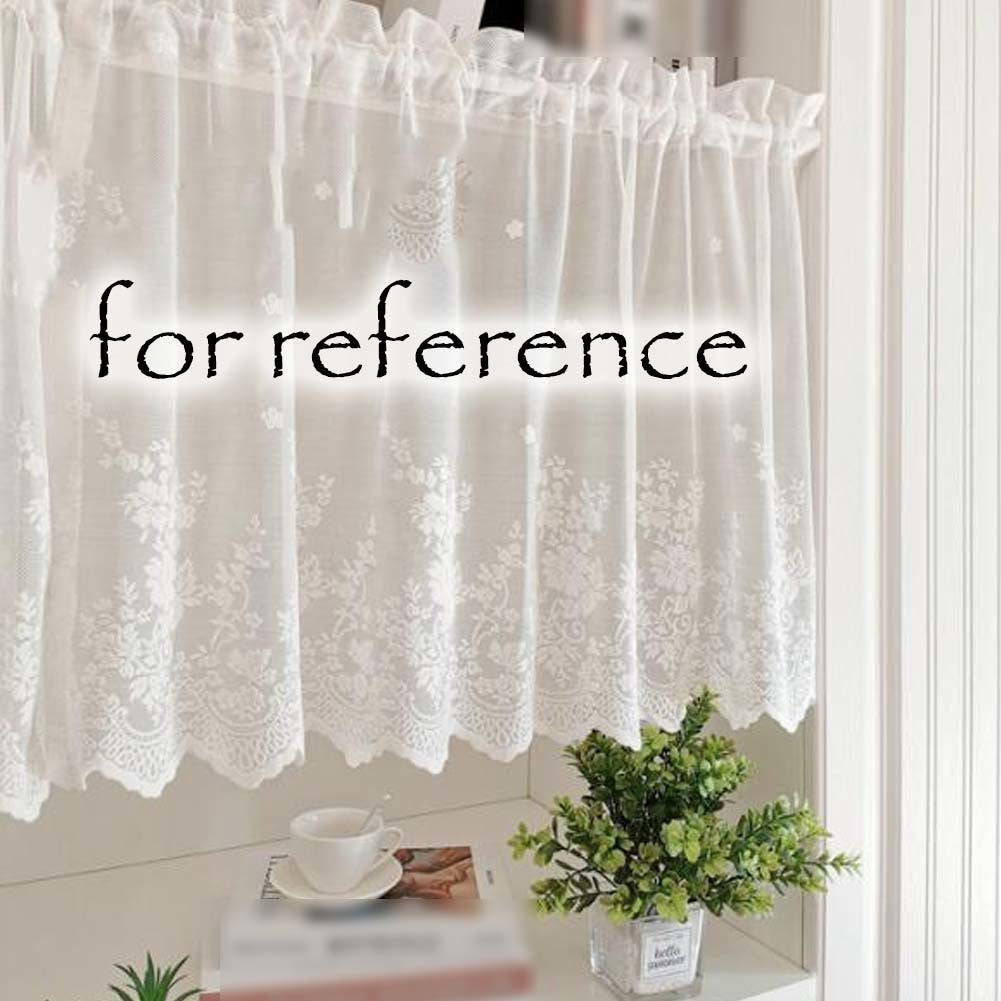 Flower Lace White Half Curtain Short Curtain Doorway Curtain Gauze Rustic Kitchen Partition Curtain Tier Cafe Curtain,59x23 inch