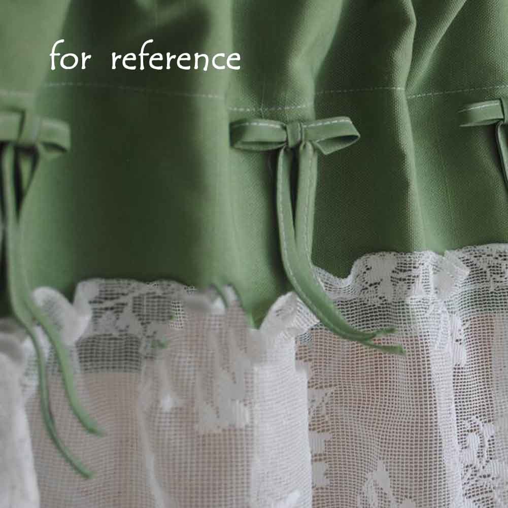 Green/Lace - Short Kitchen Curtain Half Window Curtain Cafe Curtain Tier Curtain