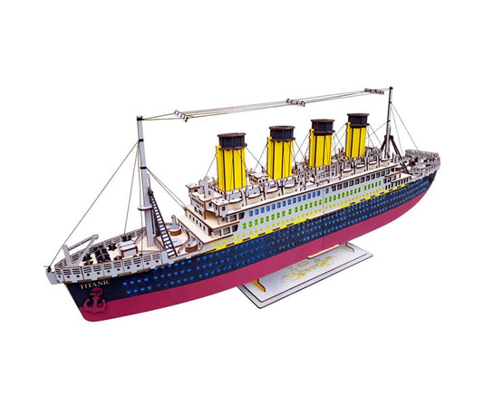 Tourist Steamship Wooden 3D Model Puzzle Kids DIY Assembly Building Blocks