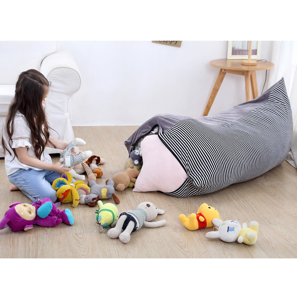 Bean Bag Chair Stuffed Animal Storage for Kids and Adults Soft Toy Bag with Comfortable Seating Premium Canvas Toy Storage Bag Cover Only