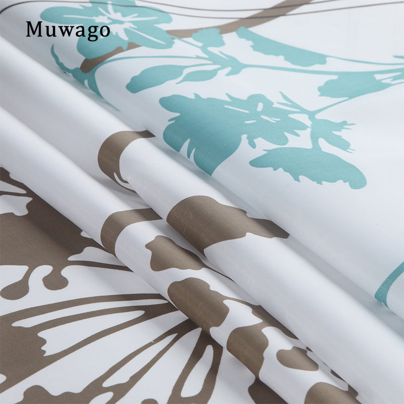 Muwago Silhouette Dandelion Floral Plants Printed Shower Curtain Bathing Cover Polyester Waterproof Blue Leaves Bathroom Curtain