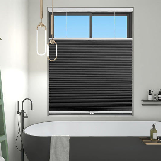 WELLSOURCE Blackout Cellular Shades Cordless, Top Down Bottom Up Blinds for Windows, 1.5" Single Cell Pleated Honeycomb Window Shades for Bedroom, Child Room,Office