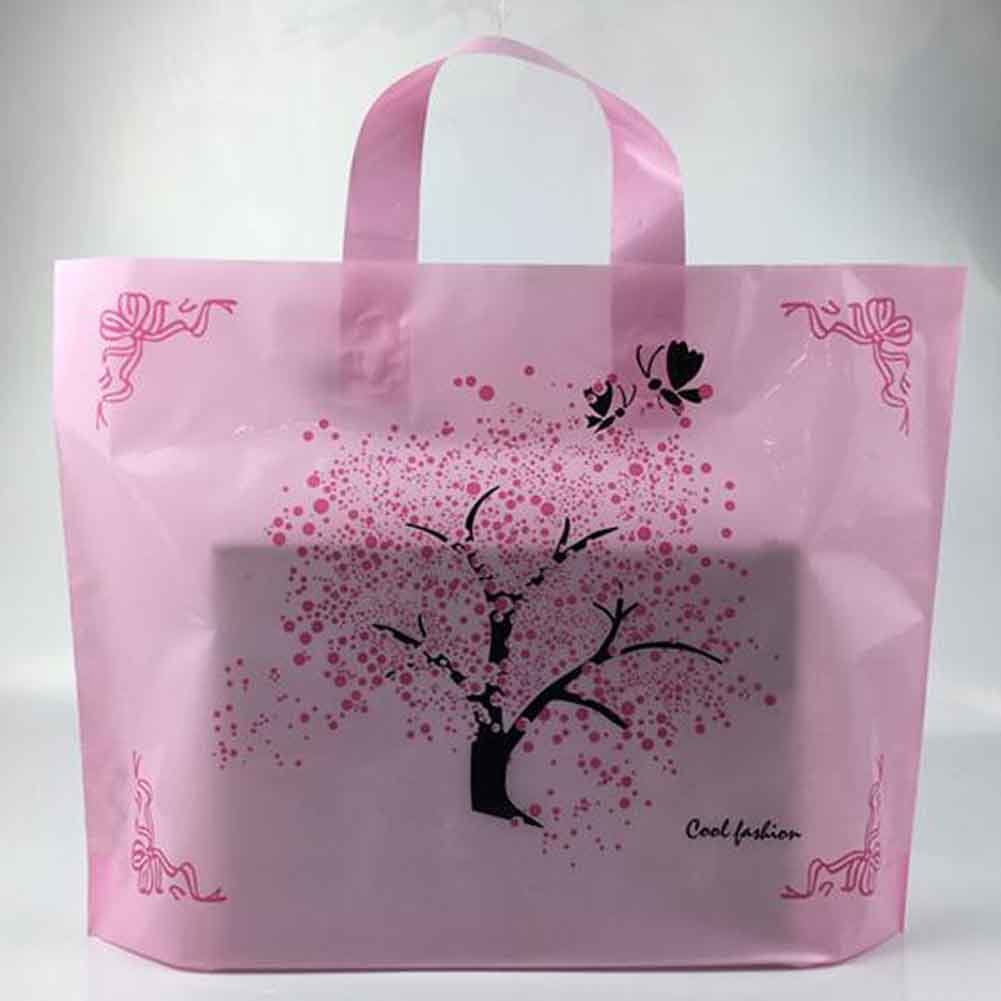 Sakura - 50 Pieces Plastic Gift Bags Boutique Bags Retail Shopping Bags