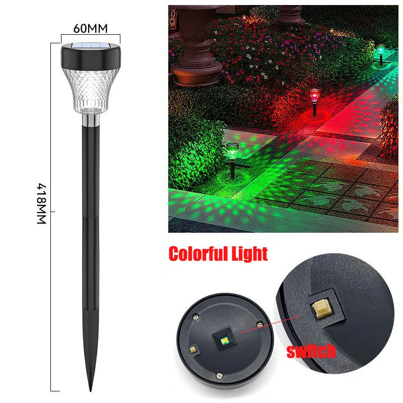 Solar Outdoor Lights New Garden Lamps Powered Waterproof Landscape Path for Yard Backyard Lawn Patio Decorative LED Lighting