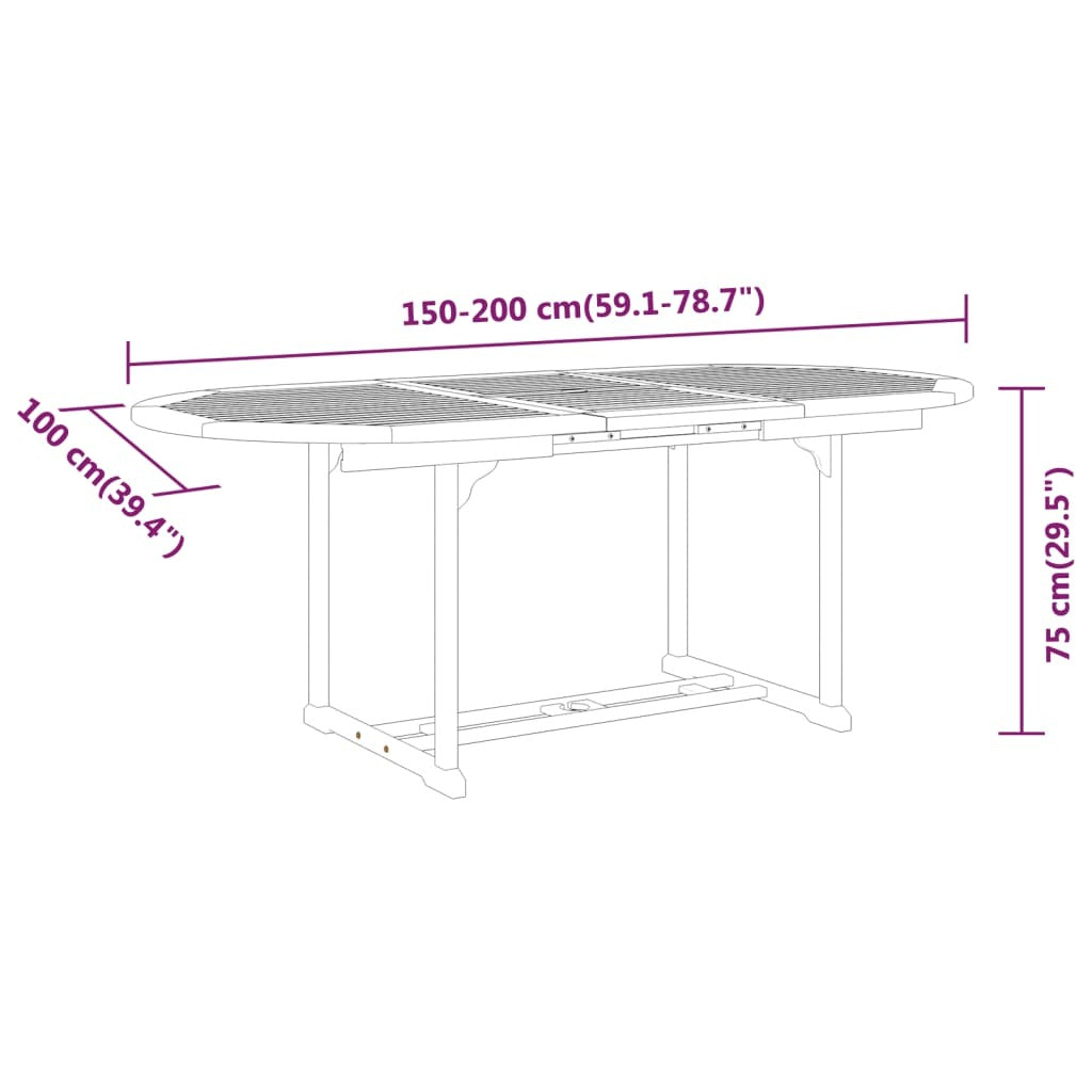 5 Piece Patio Dining Set Solid Wood Eucalyptus