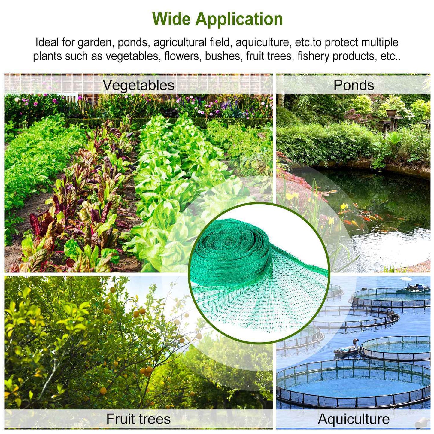 13 x 33ft Garden Netting Heavy Duty PE Anti Bird Netting Plants Fruits Tree Vegetables Protection Netting Net