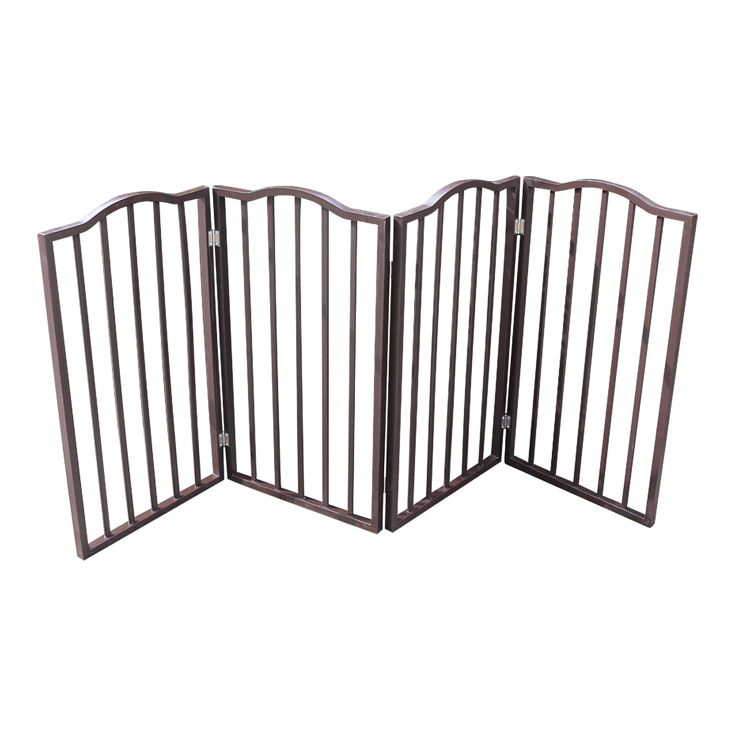 Pet Gate – Dog Gate for Doorways;  Stairs or House – Freestanding;  Folding ;  Dark brown; Arc Wooden