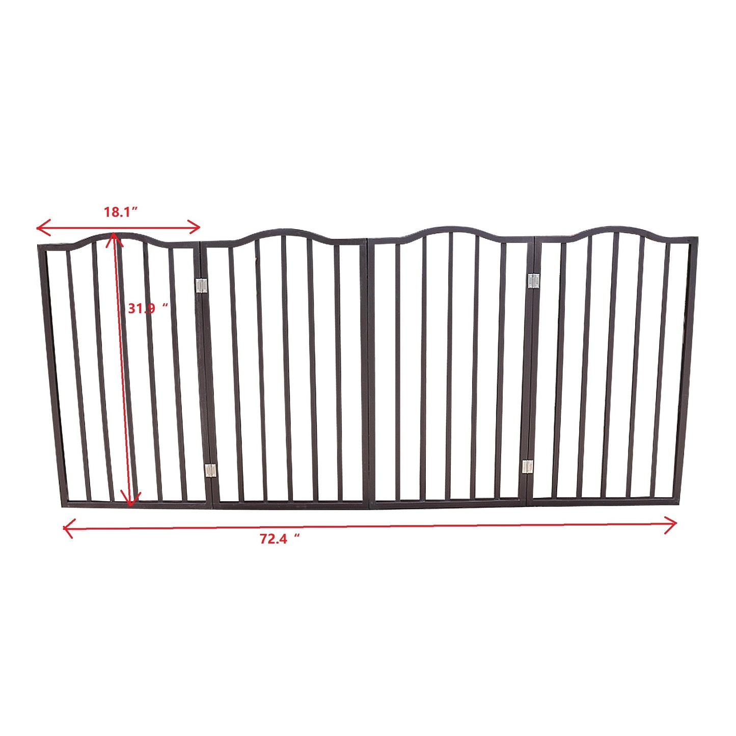 Pet Gate – Dog Gate for Doorways;  Stairs or House – Freestanding;  Folding ;  Dark brown; Arc Wooden