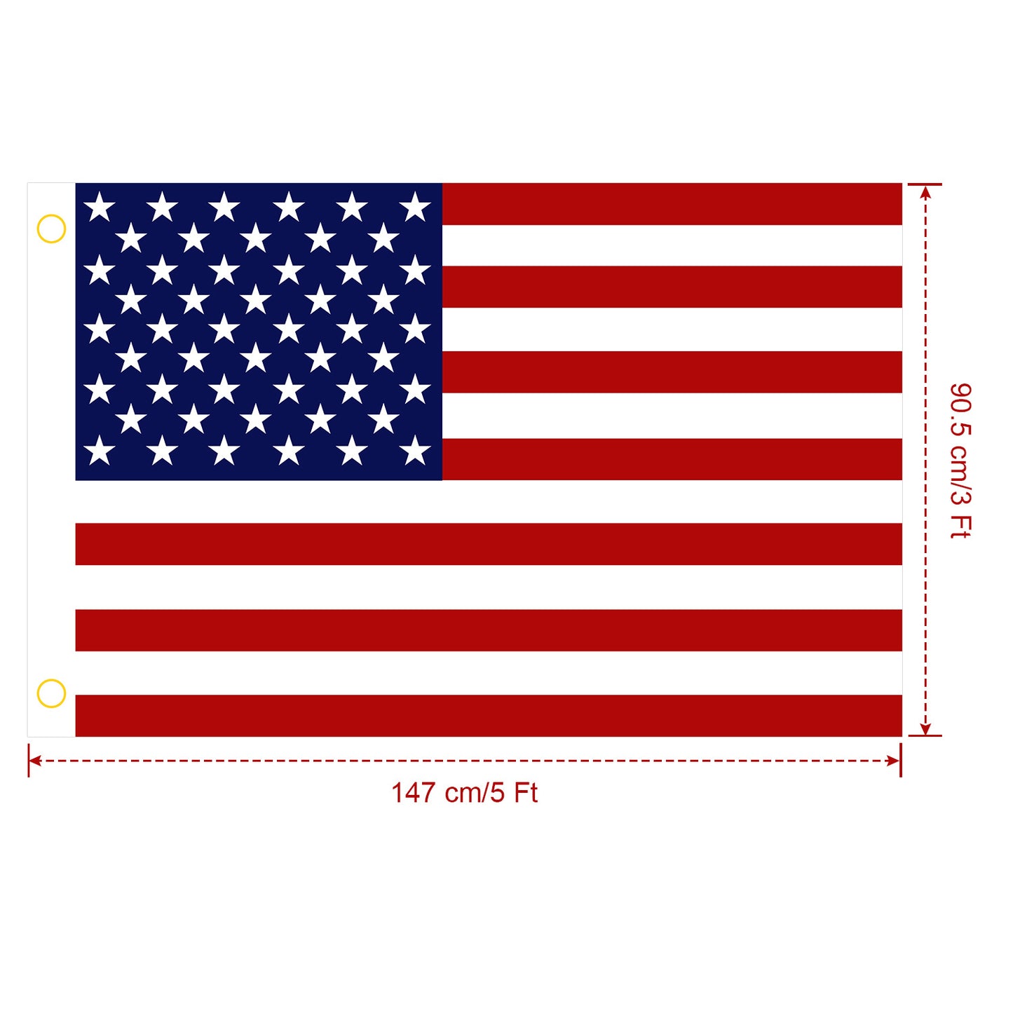 4 Pcs 3 x 5 Ft American US Flags Vivid Color and UV Fade Resistant Canvas Header Double Stitched