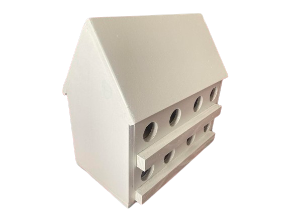 Martin Birdhouse - 16 Windows - 8 Bird House Rooms - 2 Floors - Gloss White Wood