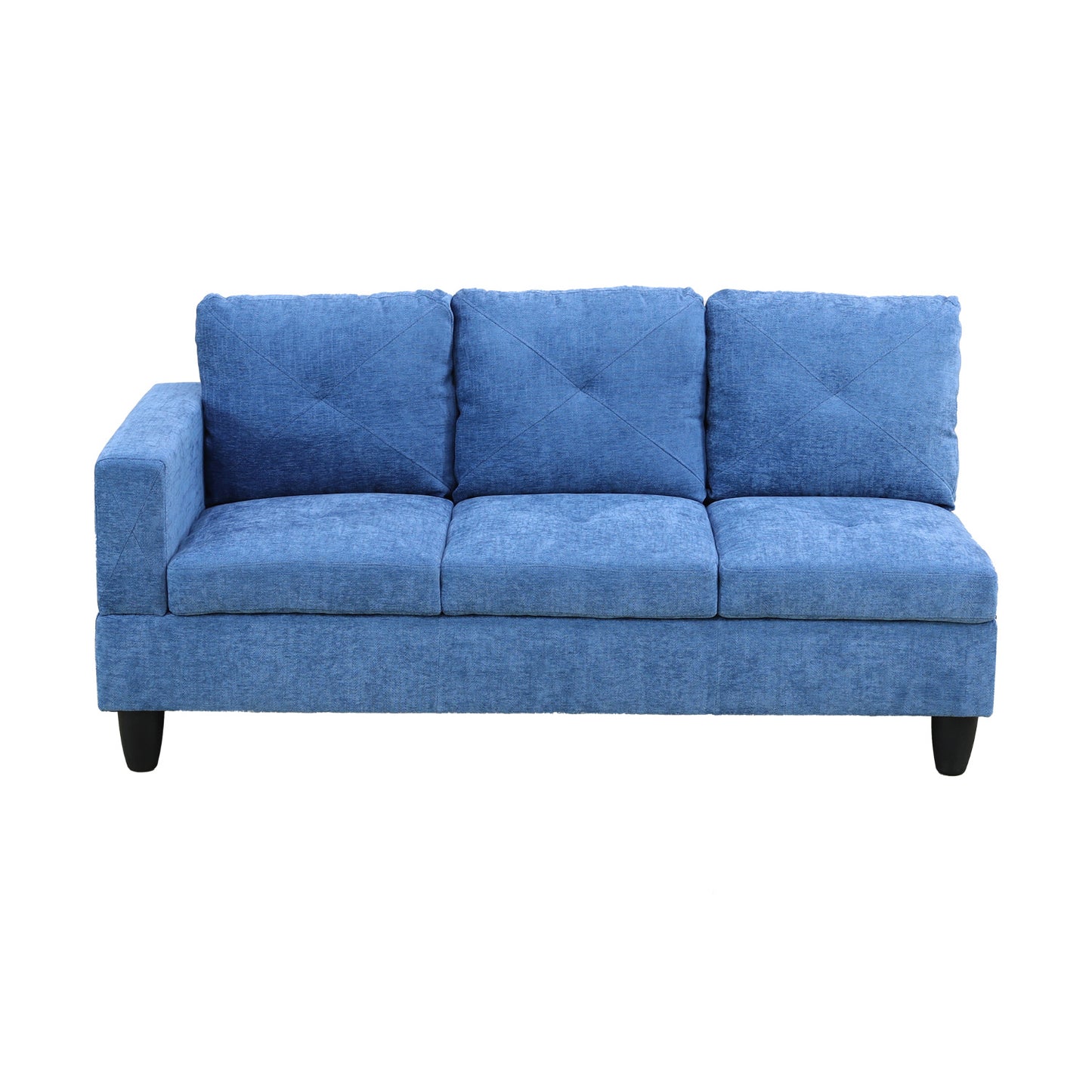 Blue Linen 3-Piece Living Room Sofa Set B