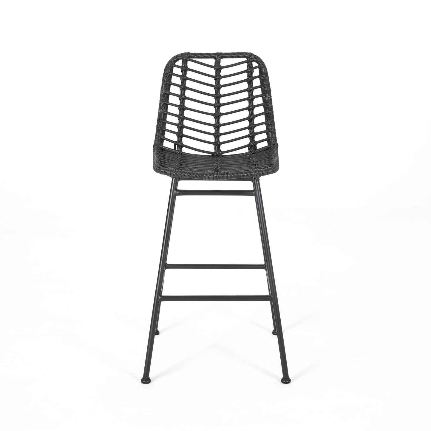 Sawtelle Outdoor Wicker Barstools (Set of 2)