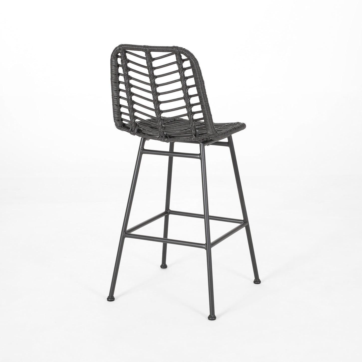 Sawtelle Outdoor Wicker Barstools (Set of 2)