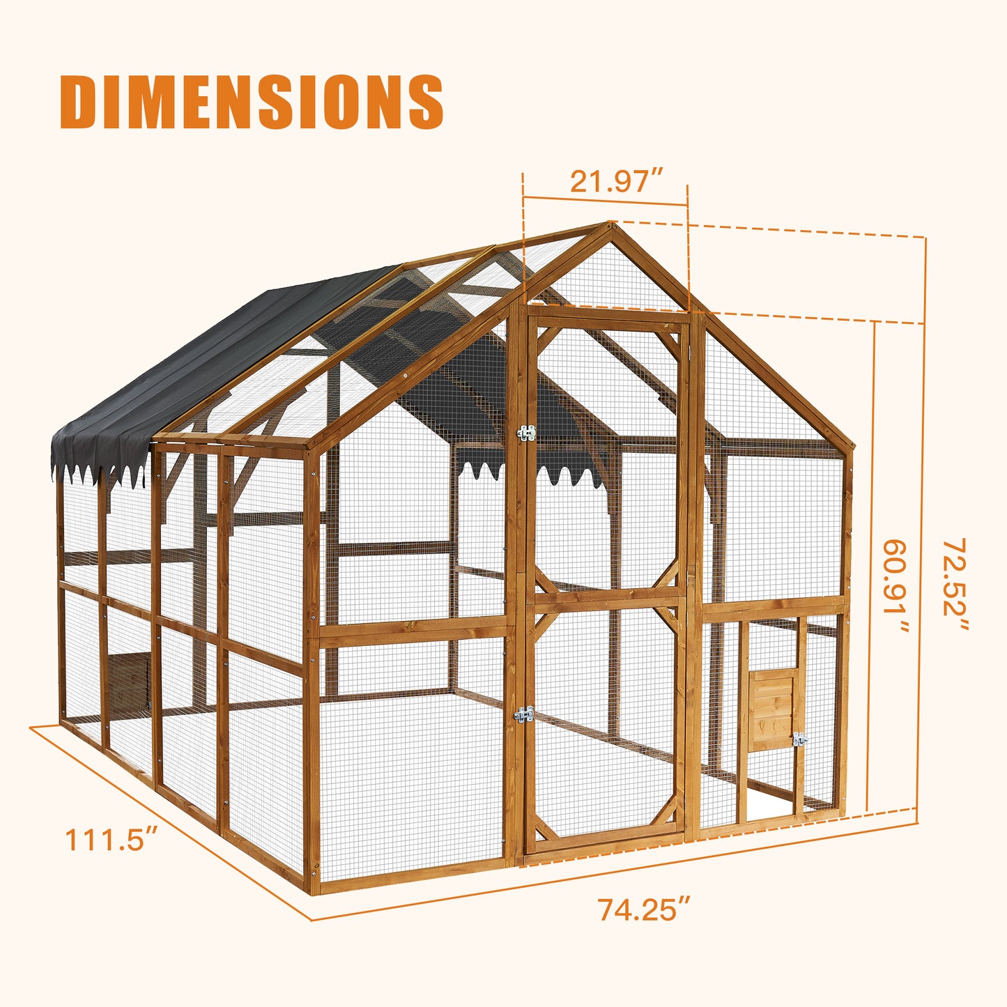 Outdoor Chicken Coop Enclosures 110" Large Kitten Playpen with Platforms,Upgrade Waterproof Cover