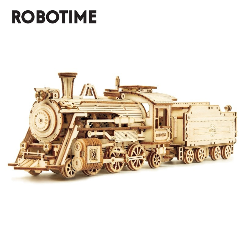 Robotime ROKR 3D Wooden Puzzle Toy Assembly Model Building Kits for Children Kids Birthday Gift MC501 Prime Steam Express