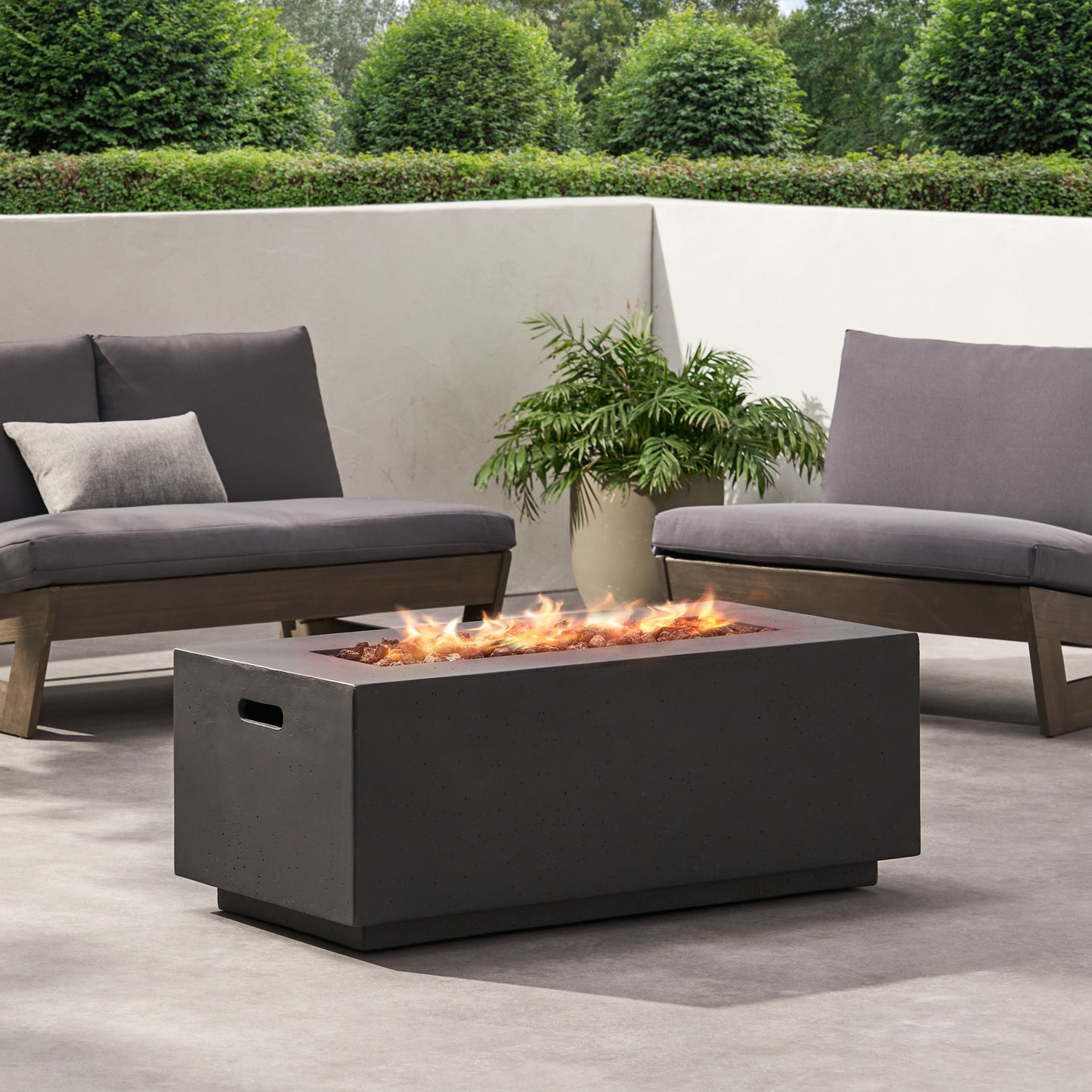 40" RECTANGULAR MGO FIRE PIT - 40 000 BTU WITH TANK HOLDER