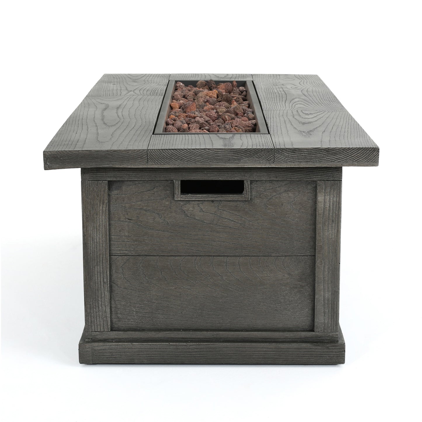 Oxide 56" WOOD RECTANGULAR MGO FIRE TABLE BROWN - 50 000 BTU