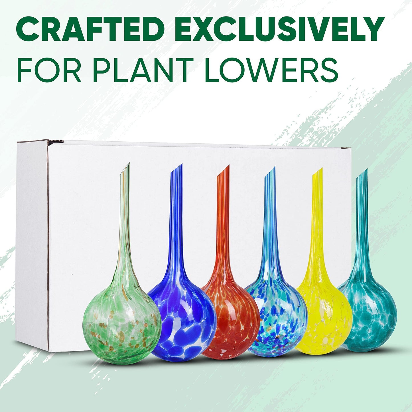 Plant Watering Globes Set of 6 Self Watering Globes for Indoor Outdoor Plants Multicolored Automatic Glass Watering Bulbs for Everyday Use Measures 63 L x 25 D 150ml