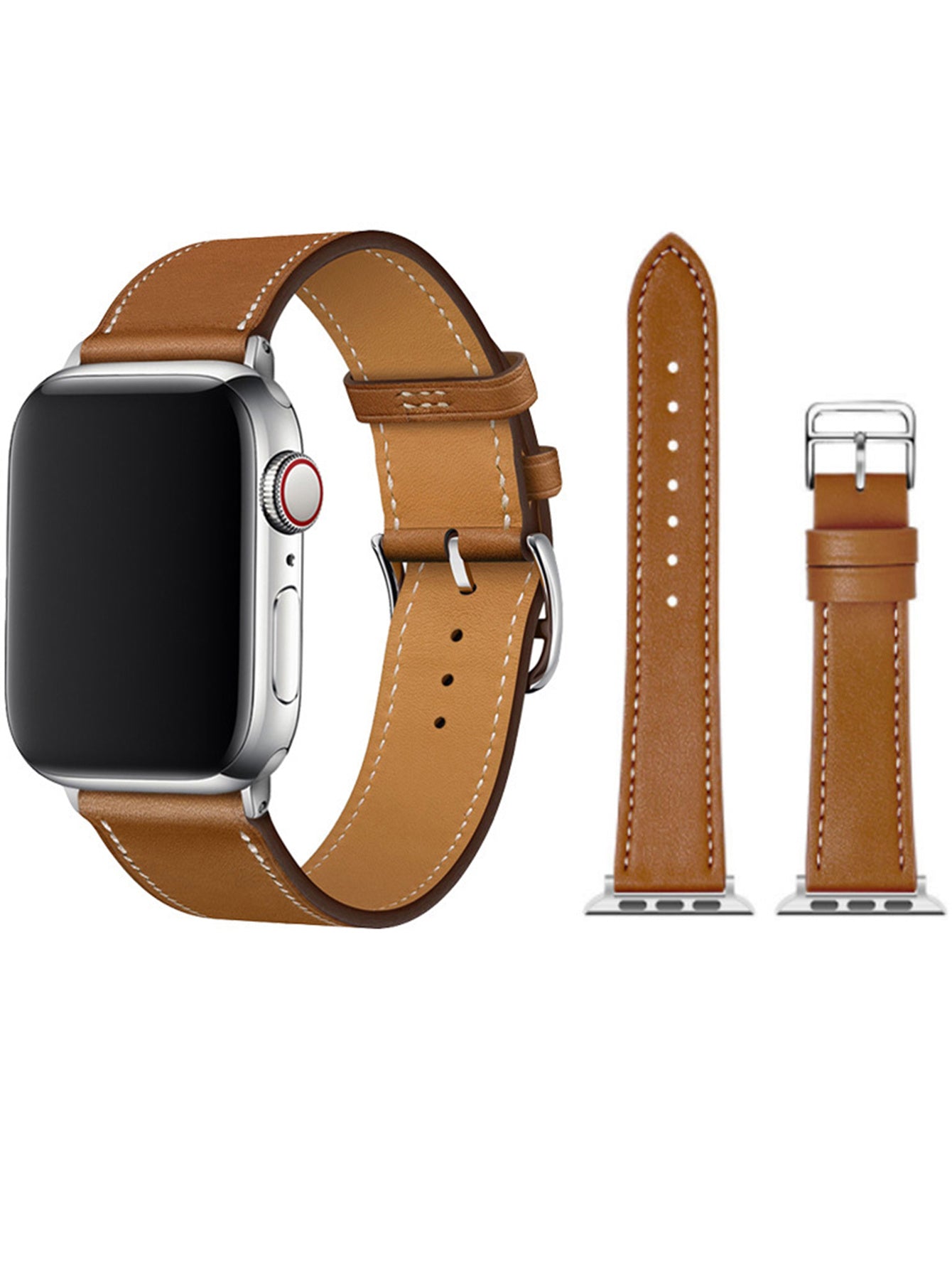 Compatible with Apple Watch Band 49mm 45mm 44mm 42mm 41mm 40mm 38mm, Genuine Leather Band Replacement Strap Compatible with Apple Watch Ultra 2/1 Series 9/8/7/6/5/4/3/2/1/SE/SE2