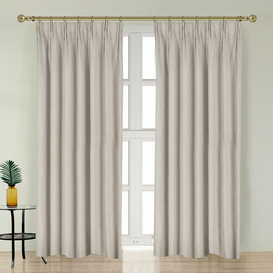 Newport Blackout Curtains for Bedroom, Linen Curtains for Living Room, Window Curtains, Room Darkening Curtains 108 Inches Long, Greige