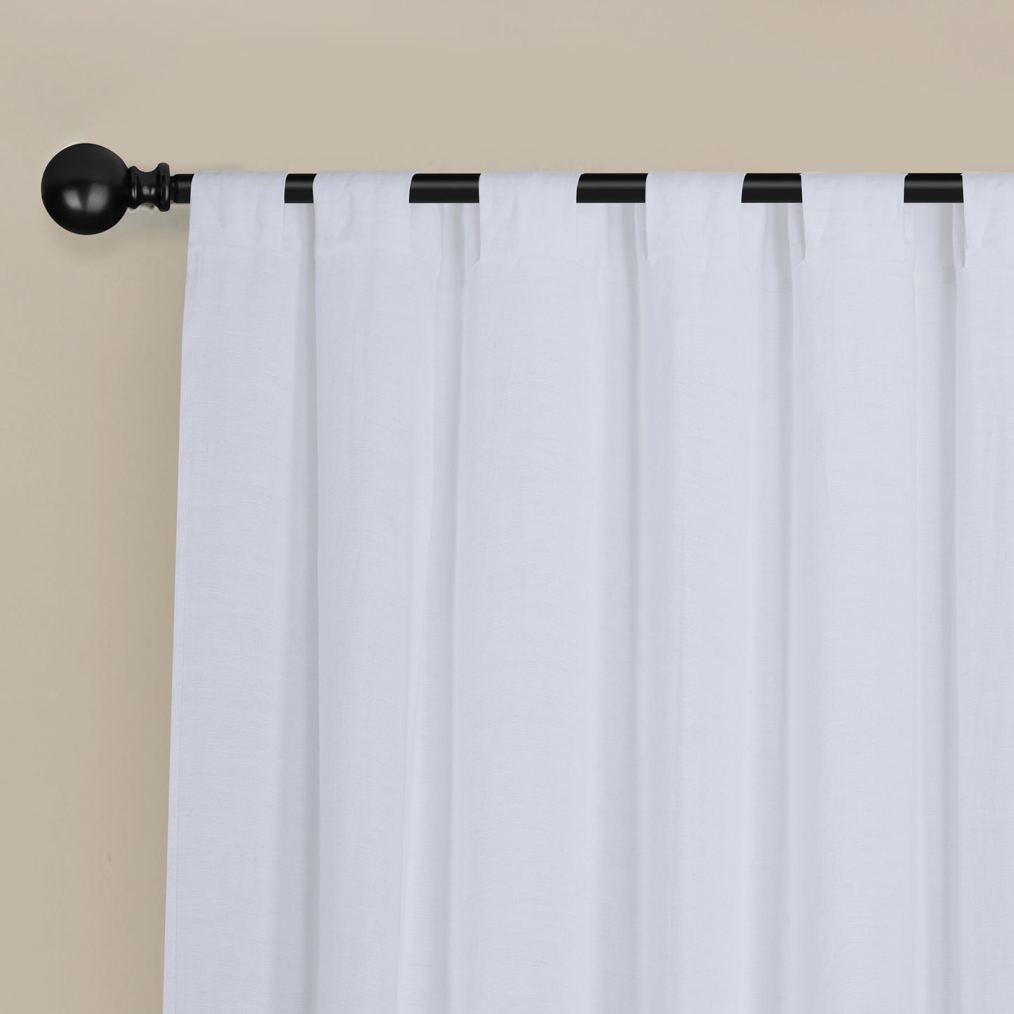 Newport Unlined Window Curtains for Bedroom, Linen Curtains for Living Room, 108 Inches Long Curtains for Living Room, White