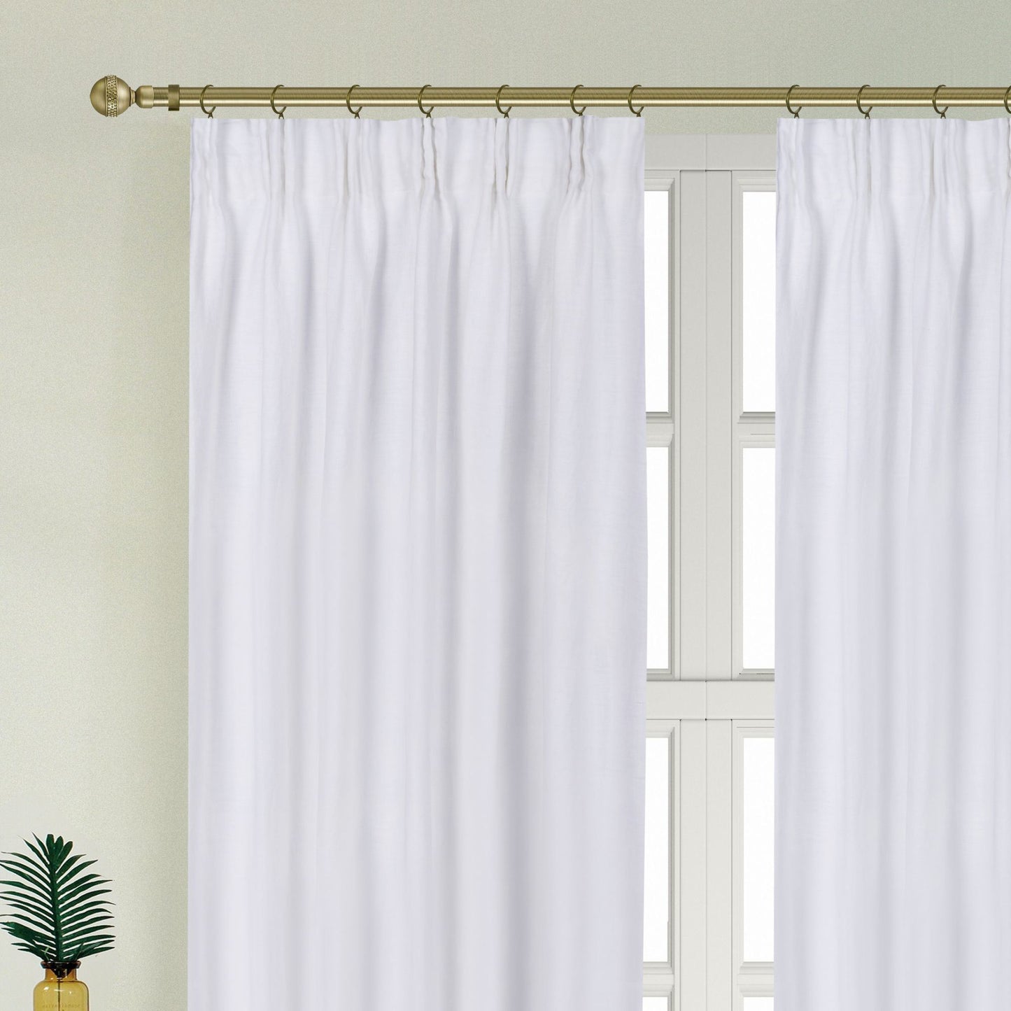 Newport Blackout Curtains for Bedroom, Linen Curtains for Living Room, Window Curtains, Room Darkening Curtains 96 Inches Long, White