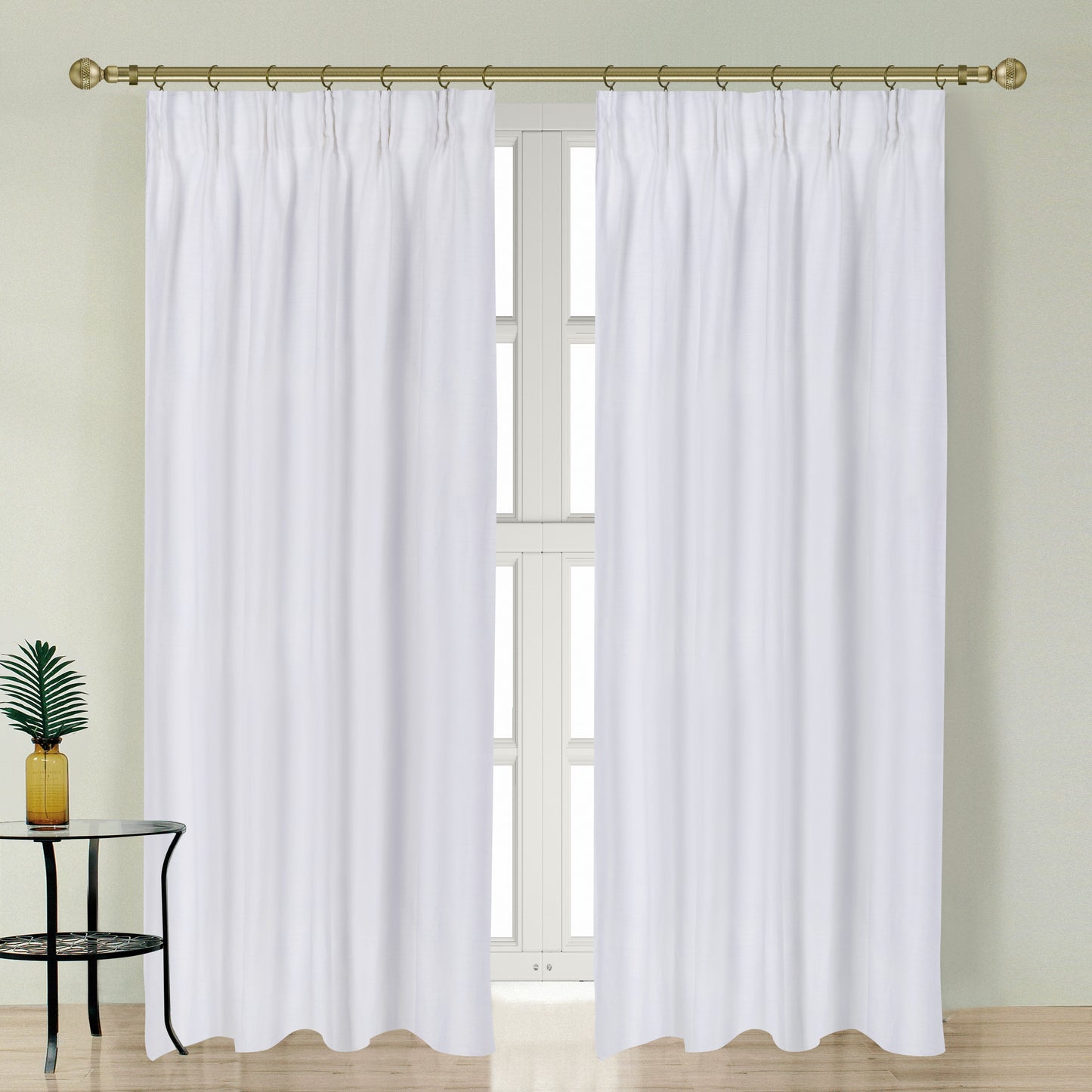 Newport Blackout Curtains for Bedroom, Linen Curtains for Living Room, Window Curtains, Room Darkening Curtains 84 Inches Long, White