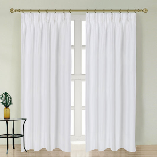 Newport Blackout Curtains for Bedroom, Linen Curtains for Living Room, Window Curtains, Room Darkening Curtains 108 Inches Long, Soft White