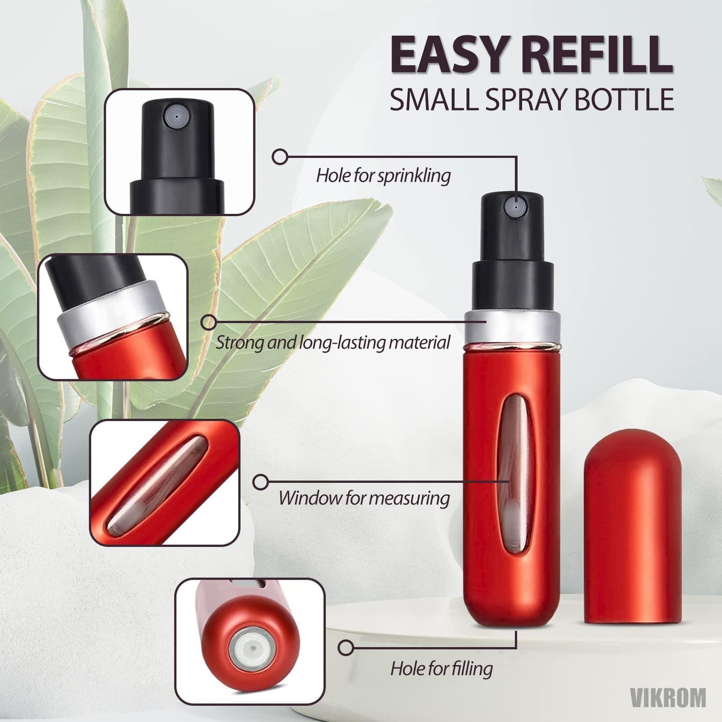 Portable Refillable Perfume Spray Bottle 6Pcs 5ml Travel Atomizer Sprayer for Perfume Empty Spray Bottles Small Perfume Bottles