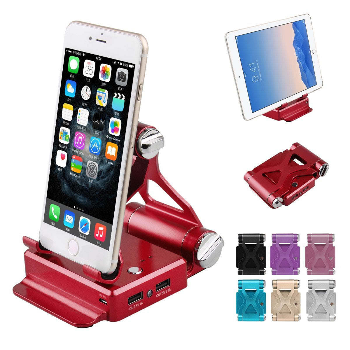 Podium Style Stand With Extended Battery Up To 200% For iPad; iPhone And Other Smart Gadgets