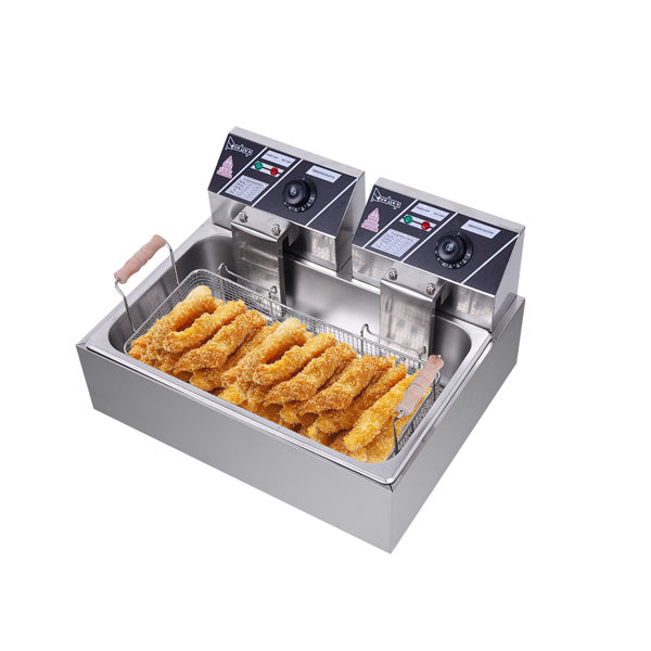 Eh83O 110V Oil Consumption 12.7Qt/12L Oil Pan Total Capacity 23.26Qt/22L Stainless Steel Large Single-Cylinder Electric Fryer 5000W Max