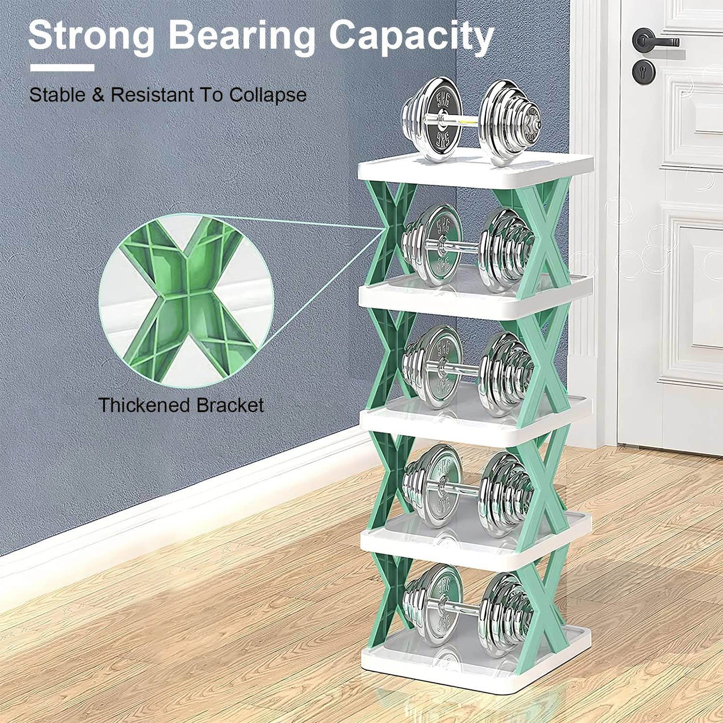 9Tier Narrow Entryway Shoe Rack Plastic Vertical Shoe Organizer Space Saving Free Standing Shoes Storage Shelf Closet Hallway