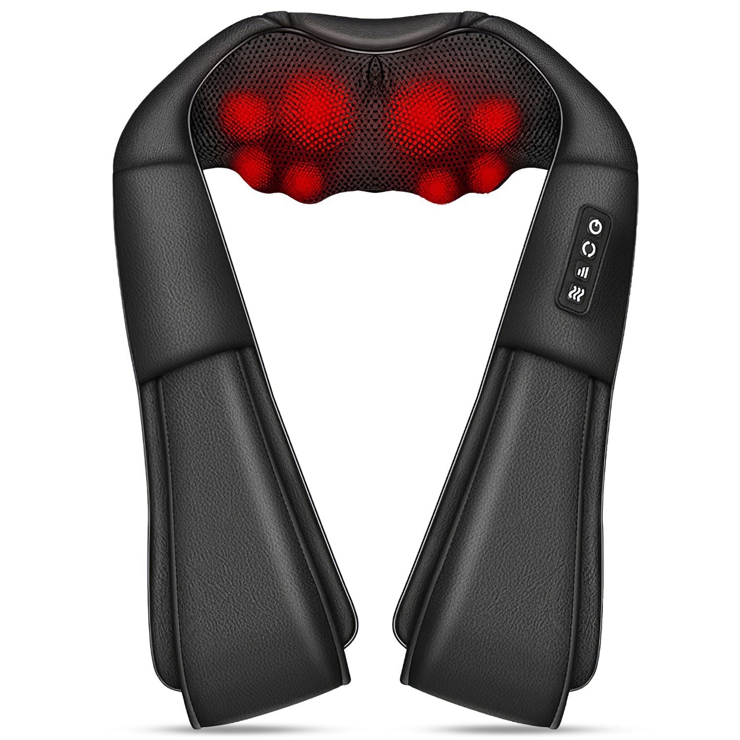 Electric Neck And Back Massager with Infrared Light Heating 3 Intensity Levels Deep Kneading 3D Shiatsu Massage Pillow For Back Arms Thighs Pain Relief Home Car Office