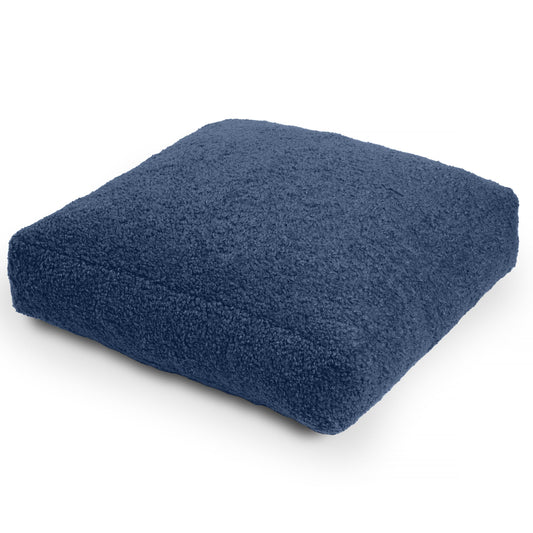 Jaxx Brio Large Décor Floor Pillow / Meditation Yoga Cushion, Shearling Faux Lamb, Indigo