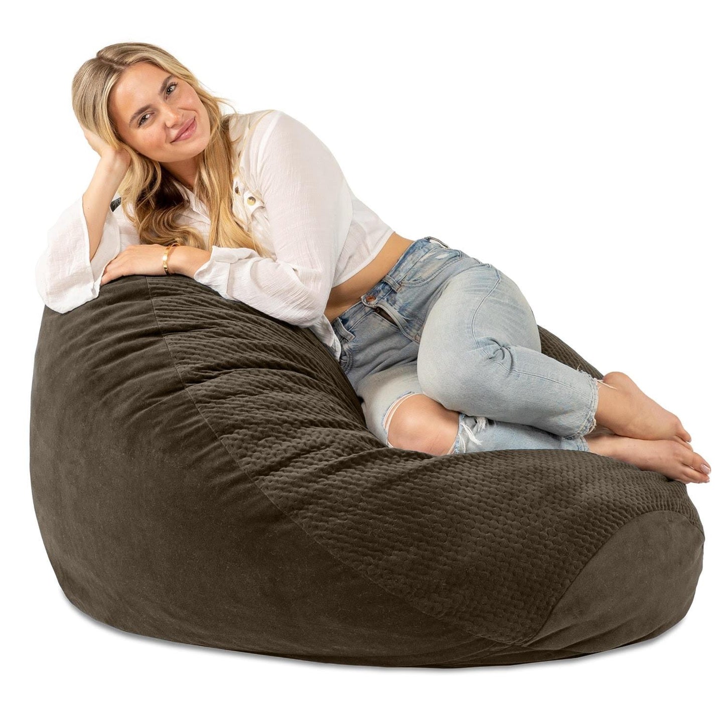 Jaxx Koku Bean Bag - Velvish/Turbo, Espresso