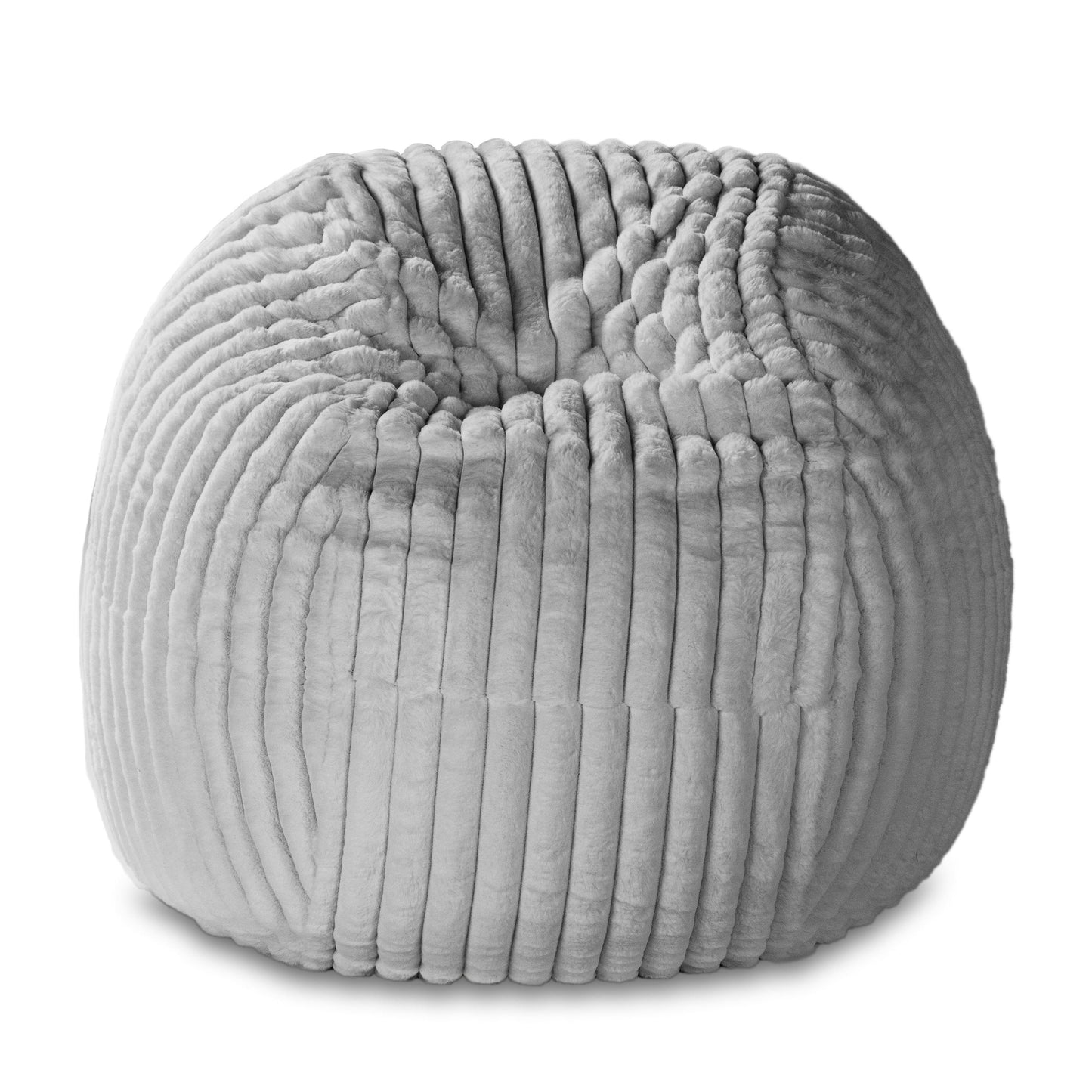 Jaxx Saxx 5 Foot Large Bean Bag w/ Removable Cover, Mondo Fur - Grey