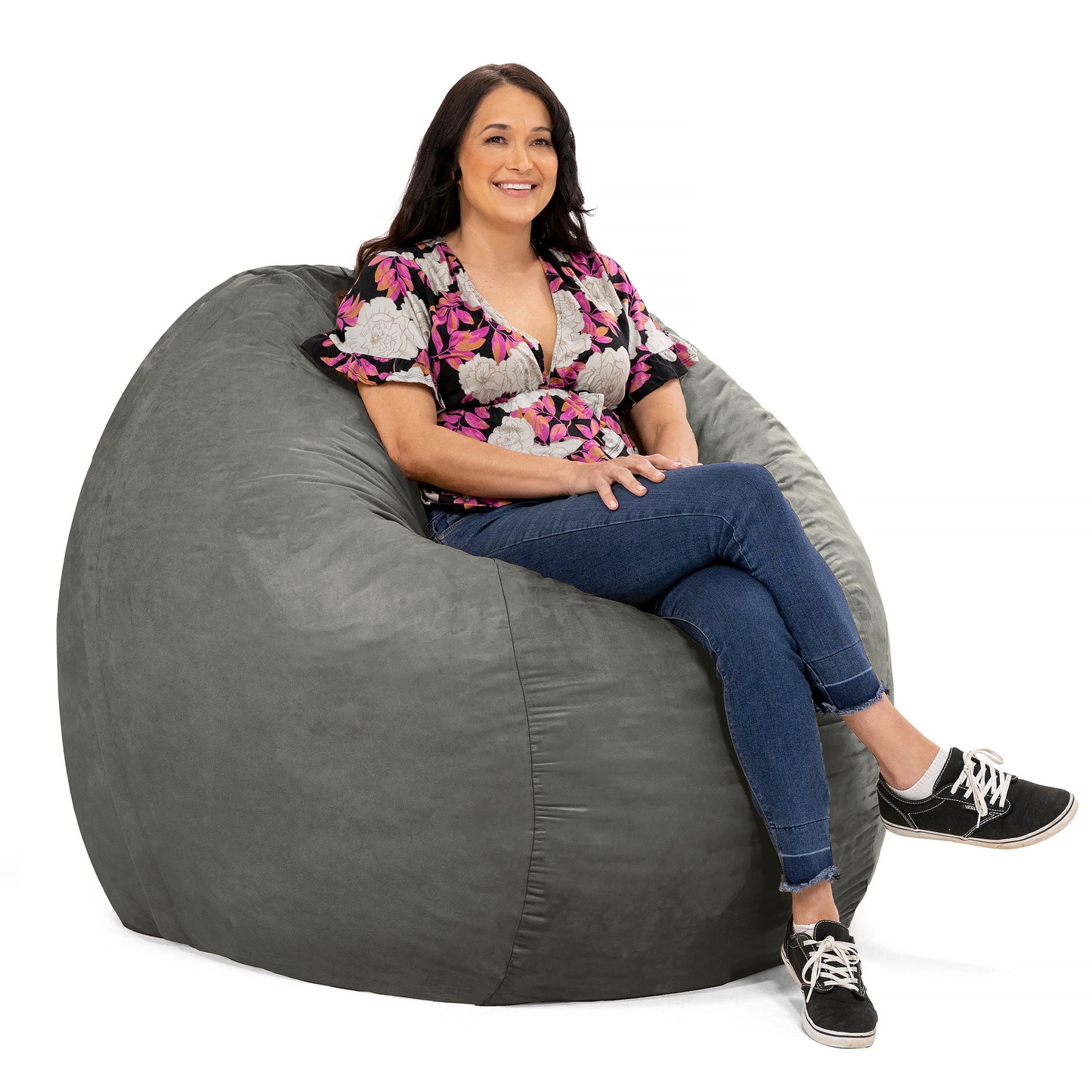 Jaxx Saxx 5 Foot Large Bean Bag w/ Removable Cover, Charcoal