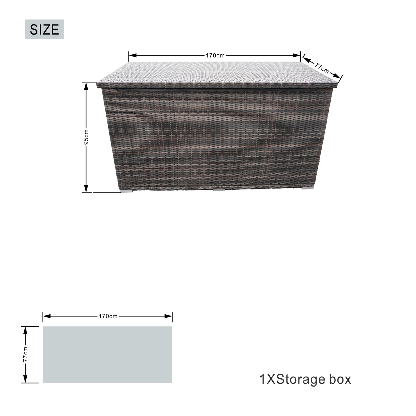 Direct Wicker Large 296 Gallons Brown Lamao Rattan Outdoor Storage Box Deck Box