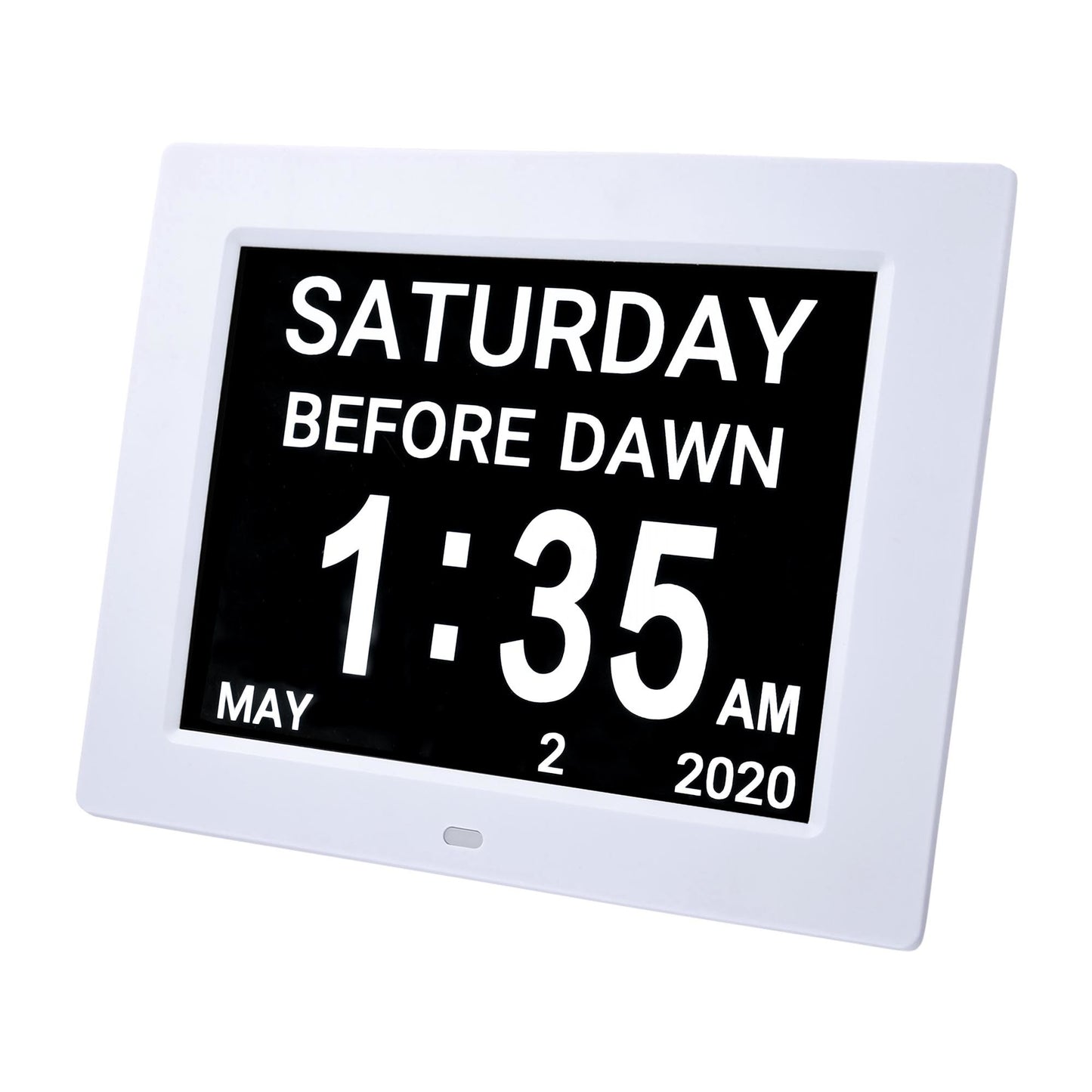 8" LCD Day Clock/White