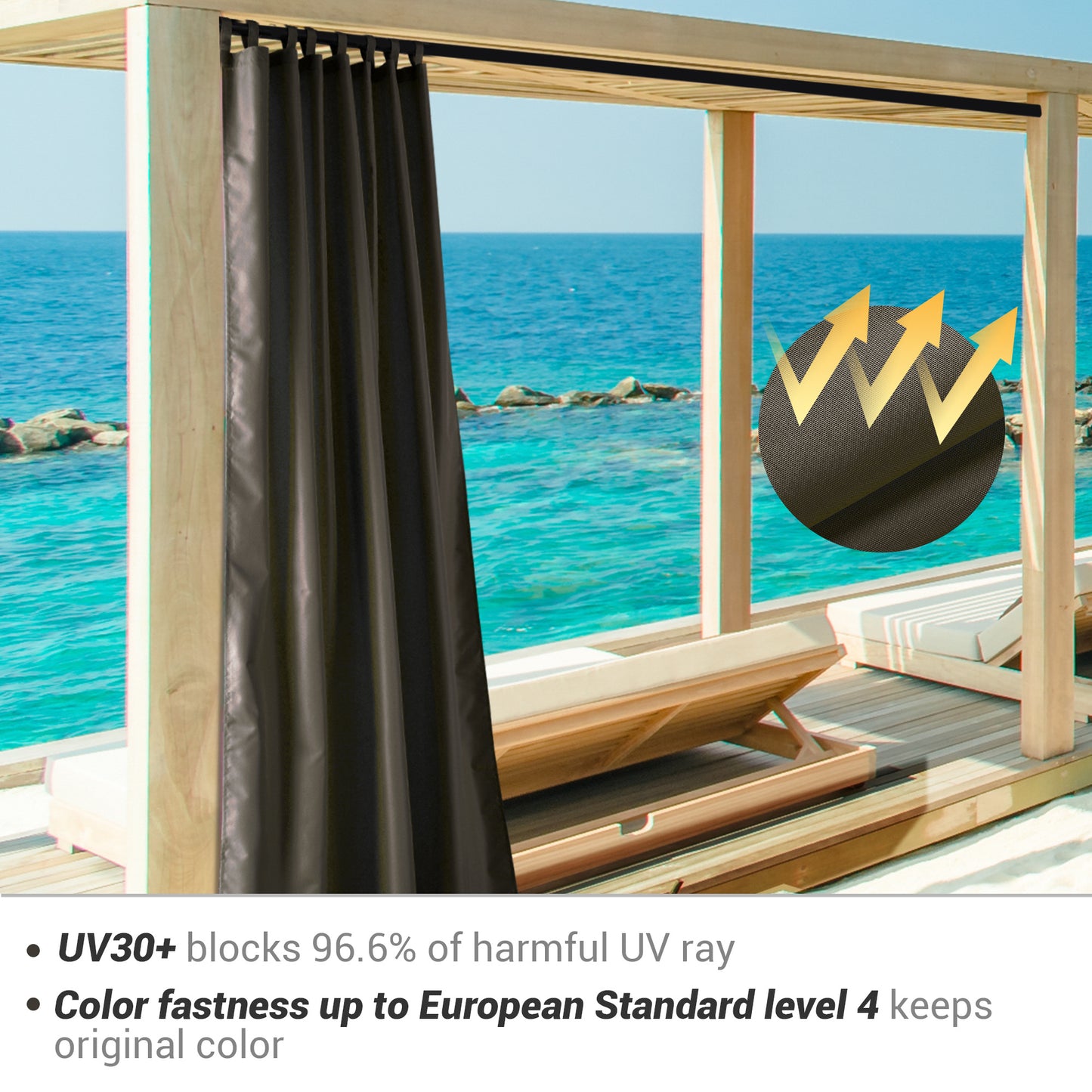 W54"*L120" Outdoor Patio Curtain/Coffee