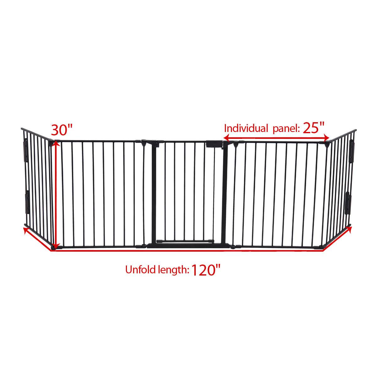 Metal Baby Playpen Fireplace Safety Fence;  Extra Wide Barrier Gate for Indoor Baby/Pet /Christmas Tree XH