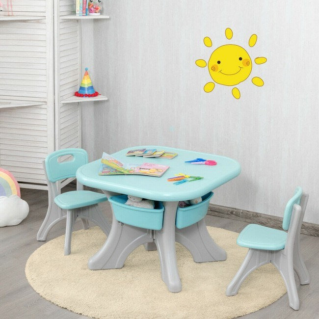 Kids Activity Table and Chair Set Play Furniture with Storage