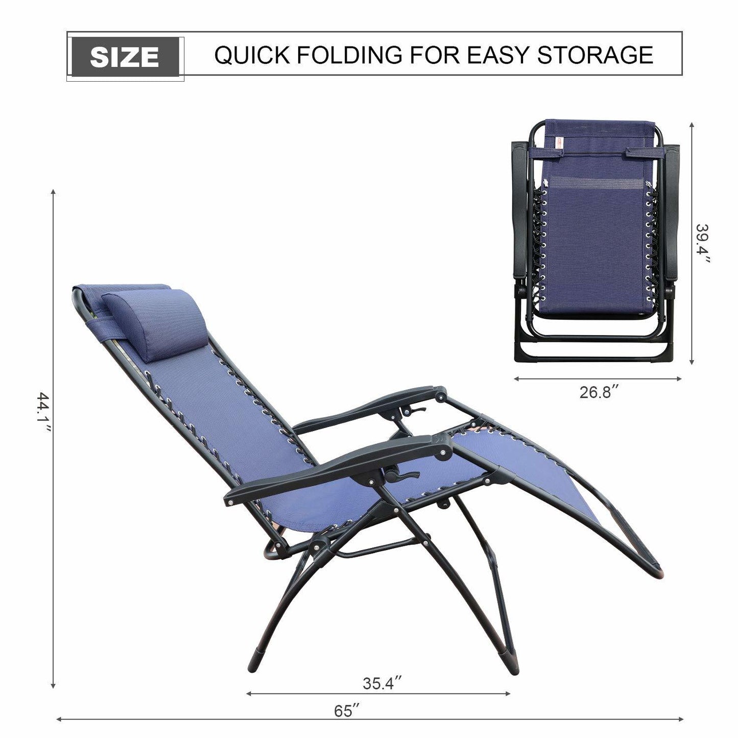 Zero Gravity Chair Patio Folding Lawn Lounge Chairs Outdoor Foldable Camp Reclining Lounge Chair with sidetable for Backyard Porch Swimming Poolside and Beach Set of 2